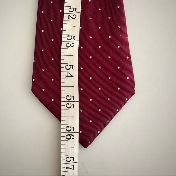 Men’s Vintage Neck Tie Sibley's of Rochester NY Maroon Polk a dot - Picture 6 of 6